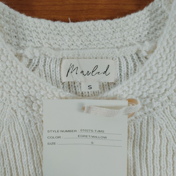 Marled  Sleeveless Knit Sweater Tank Top Size S Egret Willow Cream‎ - Picture 3 of 8